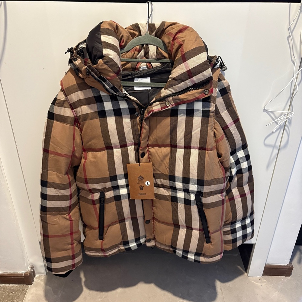 Burberry Vintage Check Hooded Down Jacket